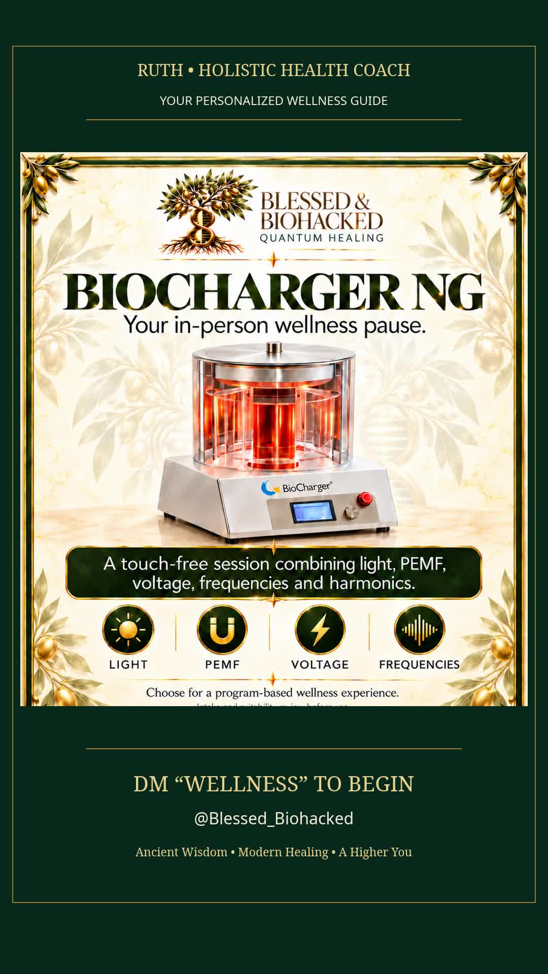 BioCharger NG shown in Blessed & Biohacked wellness media