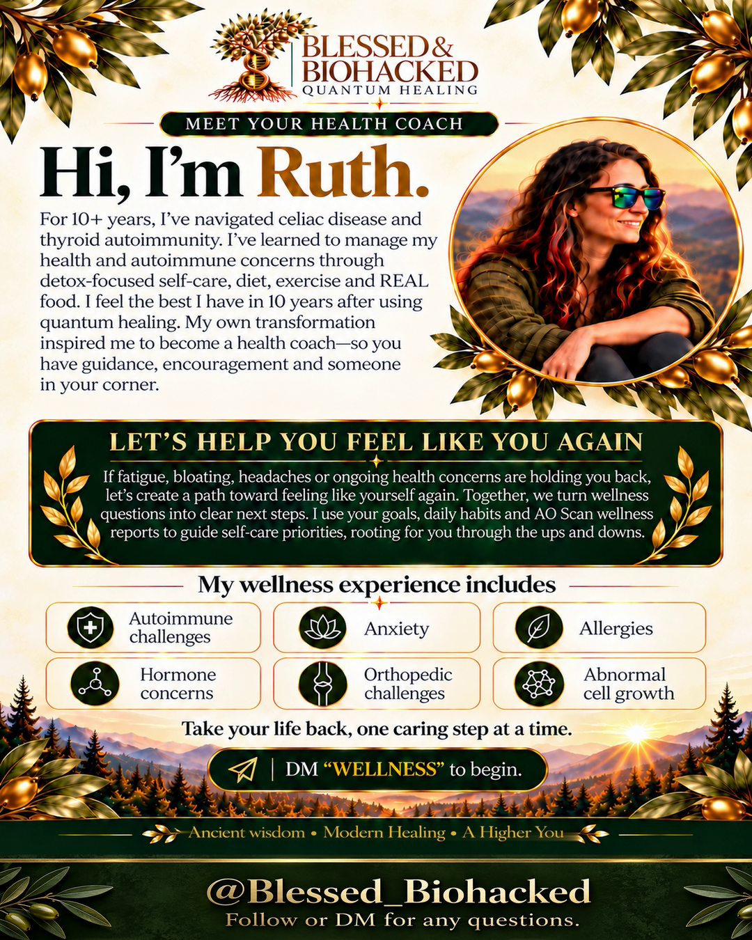 Ruth, founder of Blessed & Biohacked and Wholistic Mutts